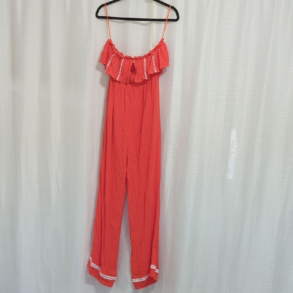 Red Ruffled Jumpsuit - Picture 13 of 16